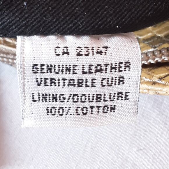 Talbots Snake Print Leather Mini Crossbody Bag Tan Brown Top Zip - Picture 8 of 8